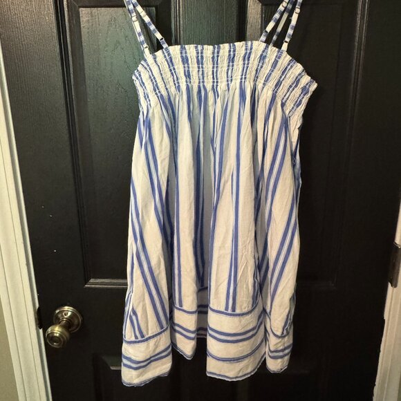 NWOT Free People Thin Strap Stretch Chest Top Blue White Striped Small - Picture 3 of 3
